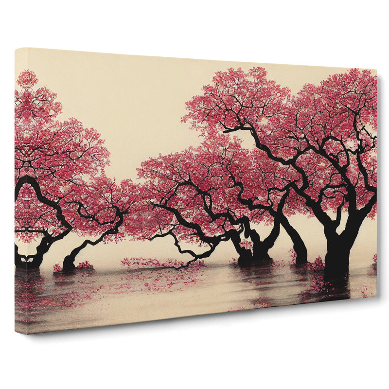 Thrilling Cherry Blossom Trees - Wrapped Canvas, 40cm H x 60cm W x 3cm D