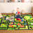 lxt-Area Rug 8x10 for Kids Room Non-Slip Stain-Resistant Educational Carpet Machine Washable Playroom Game Carpet Baby Children Play Mat Indoor Learning Rug with Roads Directions Buildings for Classroom