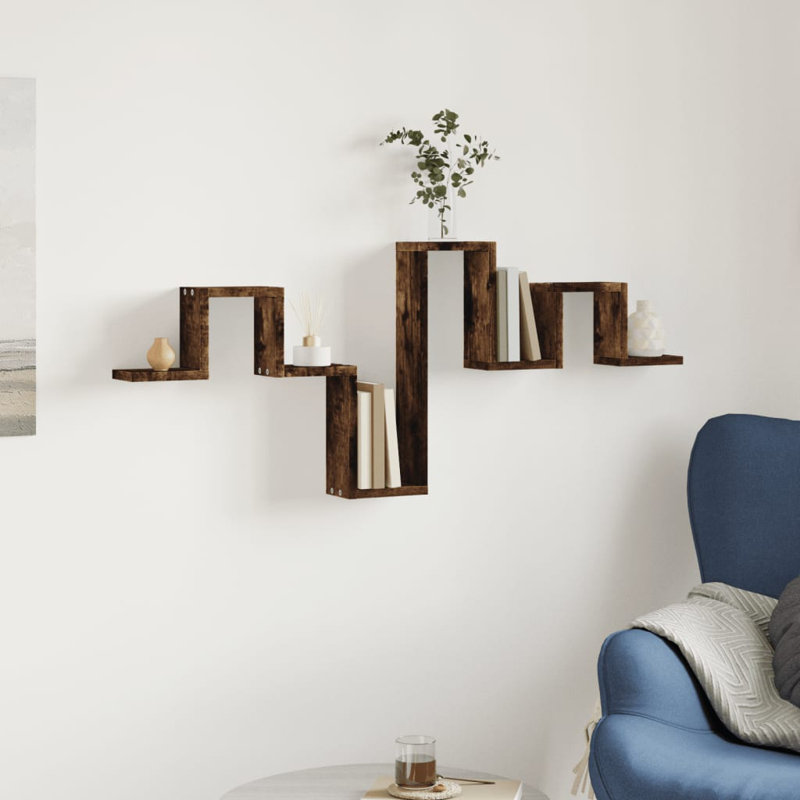 Oladapo Floating Shelf, Smoked Oak