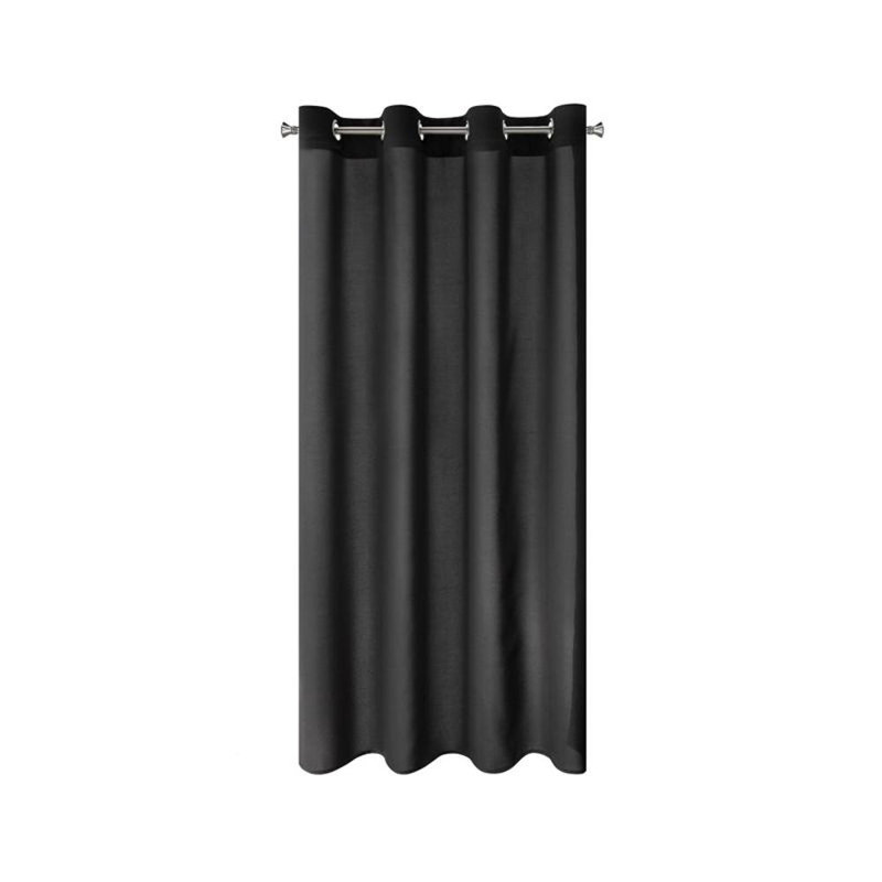 Rita 1 Eyelet Blackout Curtain, Black