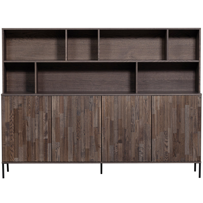 200 cm W Display Cabinet, Ash Espresso