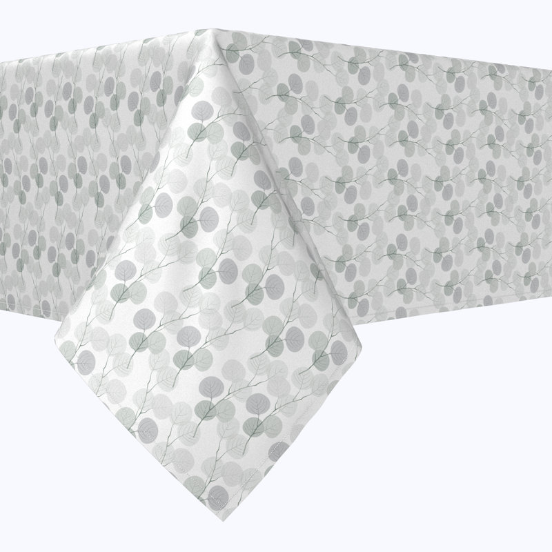 Rectangular Tablecloth, 100% Cotton, 52X104", Monochrome Branches, 104" L x 52" W