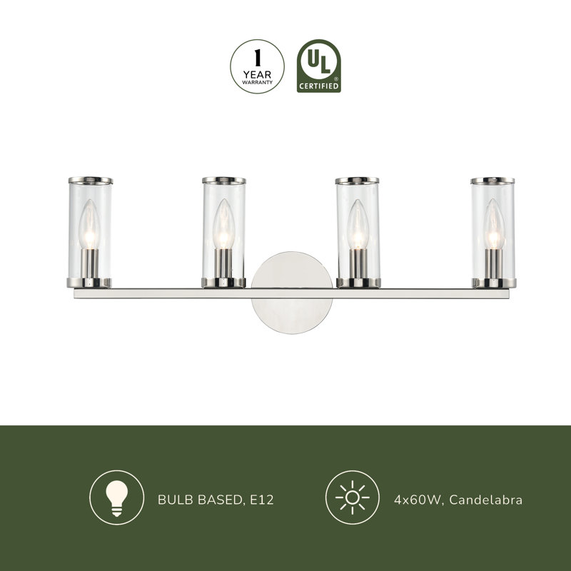 Revolve 4 - Light Vanity Light, Natural Brass