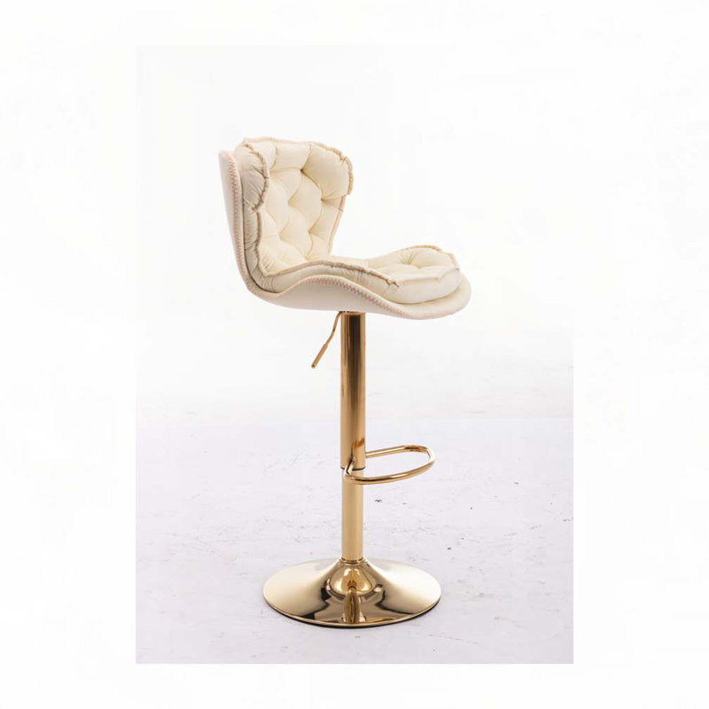 Ensemble de tabourets de bar pivotants en tissu avec dossier et repose-pieds, Siège rouge / cadre noir
