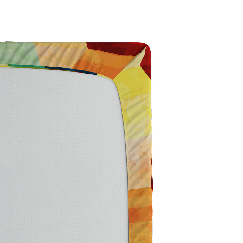 Microfiber Geometric Fitted Sheet, Queen Fitted Sheet