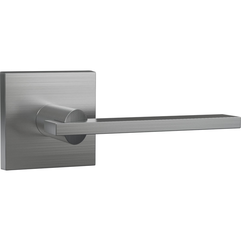 Poignée de porte avec rosette carrée, Nickel satiné