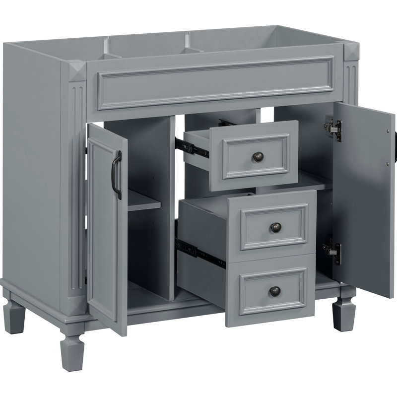 Single Bathroom Vanity with @Solid + Manufactured Top