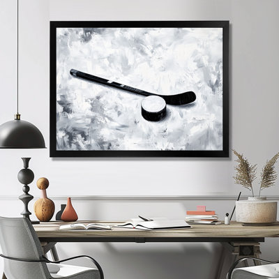 «Hockey Puck and Stick I», reproduction d'art de hockey