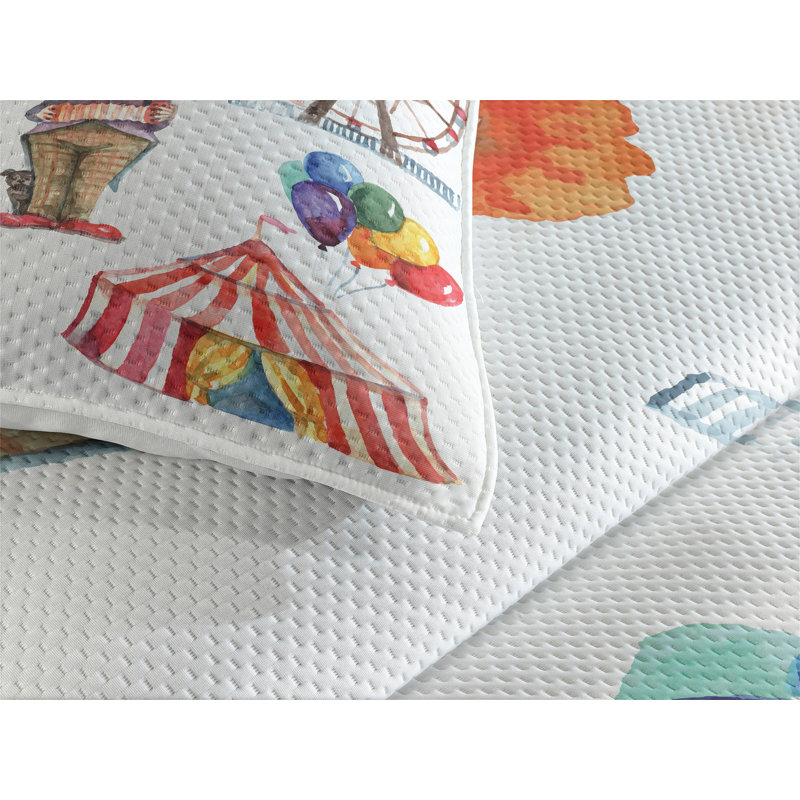 Circus Coverlet, King Bedspread + 2 Shams