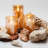 Unscented Flameless Candle with Gold Metallic Glass Holder