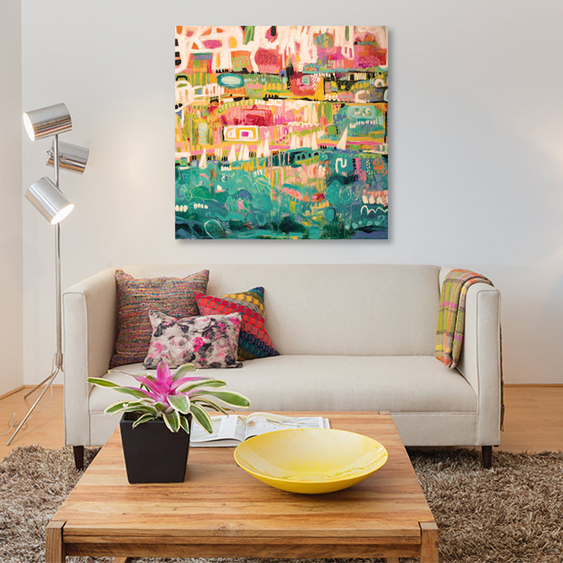 « abstract marina ii », reproduction sur toile, H 48 po x l 48 po x P 1,5 po, Pas de tapis, Toile tendue