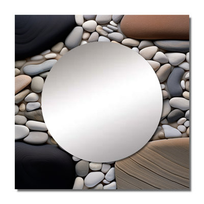 Beach Photo Harmonious Balance III - Abstract Square Mirror For Wall Art Decor