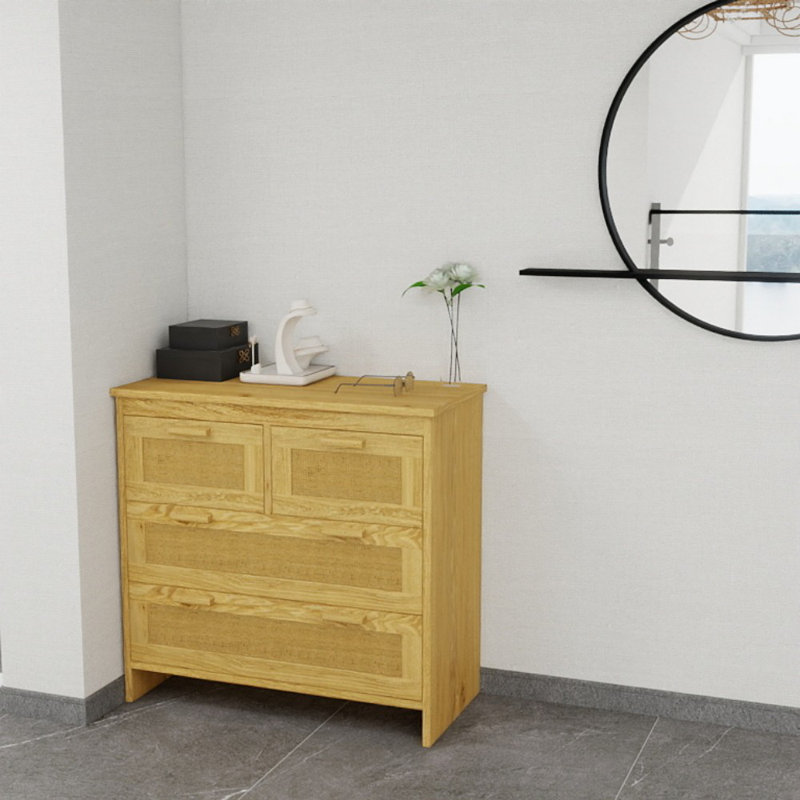 4 Drawer Rattan Cabinet Is Suitable For Bedrooms, Living Rooms And Other Scenes. The Natural Material Is Easy To Assemble, Practical And Beautiful.