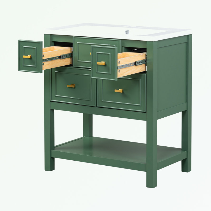Armoire de salle de bain Maybree, Vert