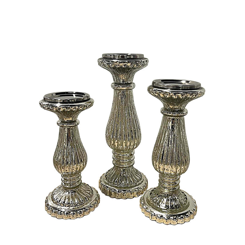 PORTE-BOUGIE 3PCS - ARGENT