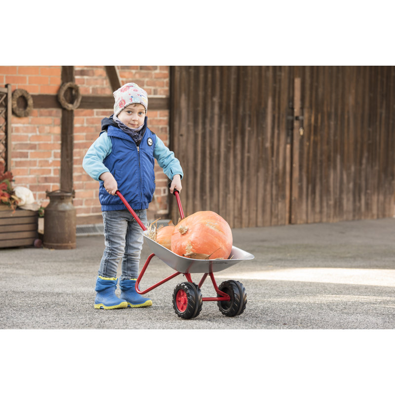 Rolly Toys Child's Cat Metal Wheelbarrow With Double Front Wheel, Silver