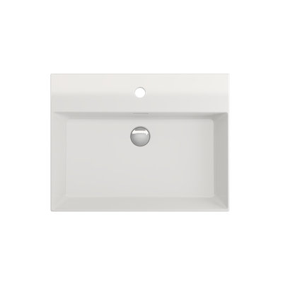 Lavabo de salle de bain rectangulaire double en argile réfractaire avec trop-plein 23,82 po BOCCHI Milano
