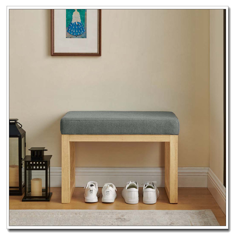 Upholstered Shoe-changing Bench, Dark Gray