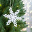 Cintre en fer en forme de flocon de neige avec boules suspendues décoratives, ensemble de 6 décorations pour fêtes et arbre de Noël