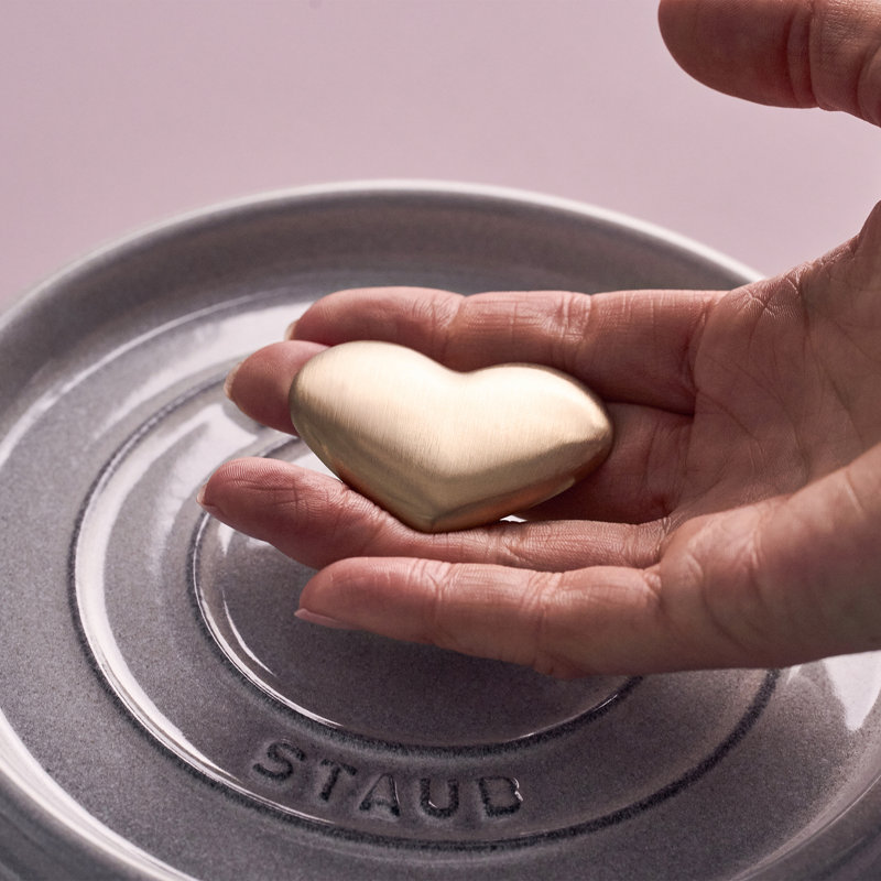 Staub Heart Knob - Light Gold