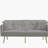 Grey Velvet Sofa Bed with Golden Metal Legs-1411047955