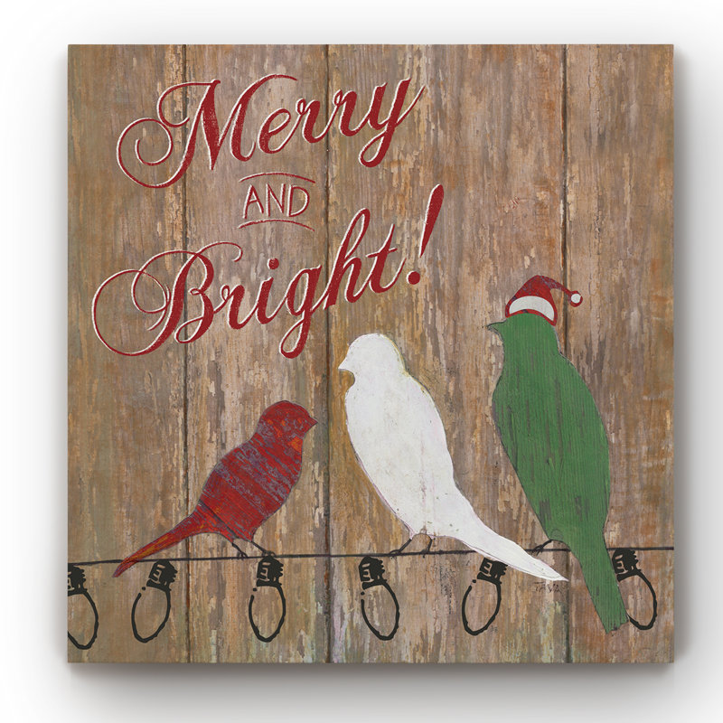 «Merry and Bright», impression sur toile, H 16 po x l 16 po x P 1,5 po, Toile tendue