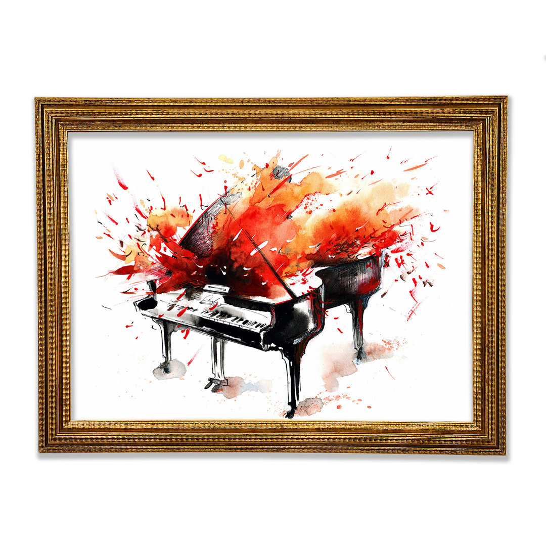 Gerahmtes Wandbild Piano Blast