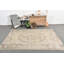 Grand tapis turc rétro fait à la main avec des motifs floraux pour une décoration intérieure unique blanc / vert