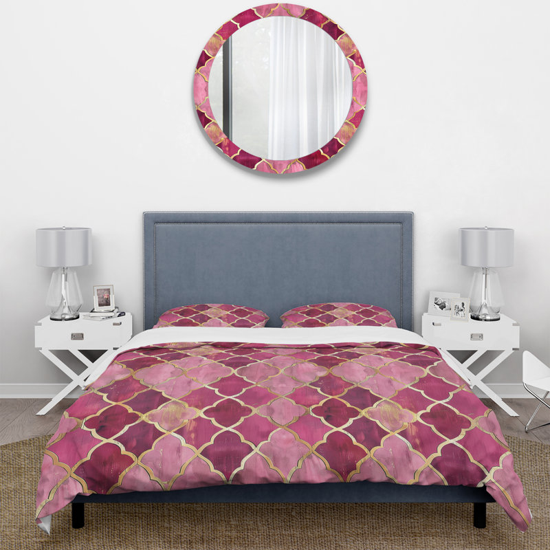 Ensemble de housse de couette Mid-Century Trellis I - Mid-Century, Housse de couette pour grand lit + 2 taies décora