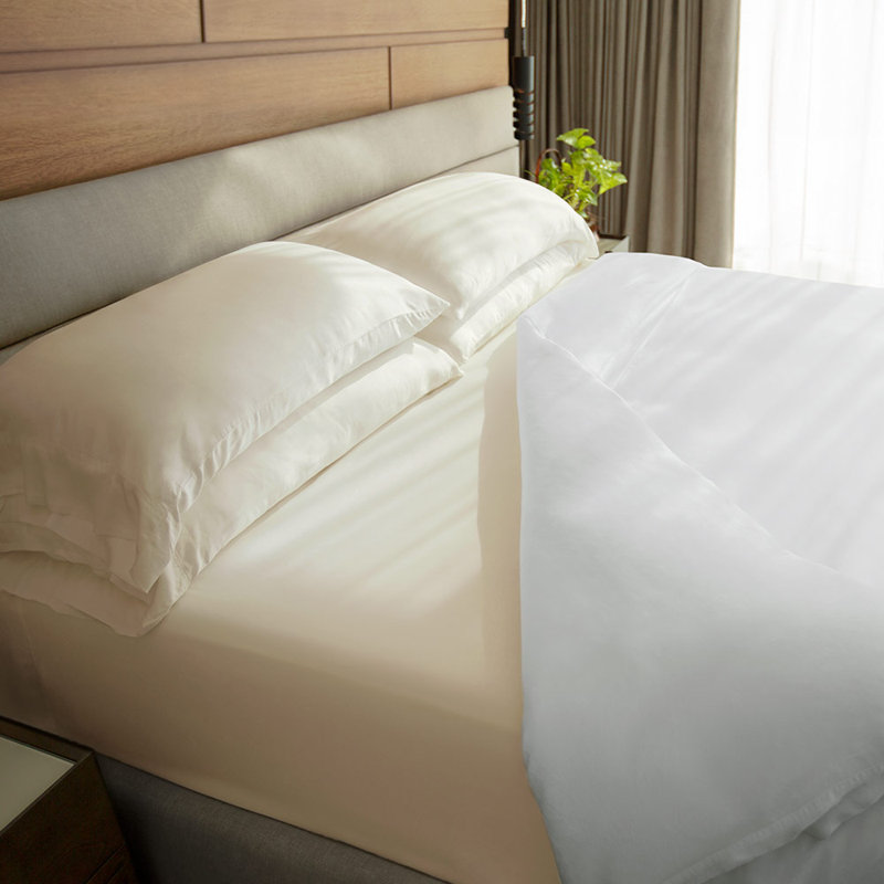 Rayon Twill Sheet Set, Twin XL Sheet Set + 1 Fitted Sheet + 1 Pillowcases, Ivory Null