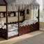 Lit simple sur pied avec 3 tablettes de rangement et garde-corps-904033002-904033007