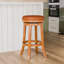 Tabouret 30 ", finition naturelle, siège en cuir
