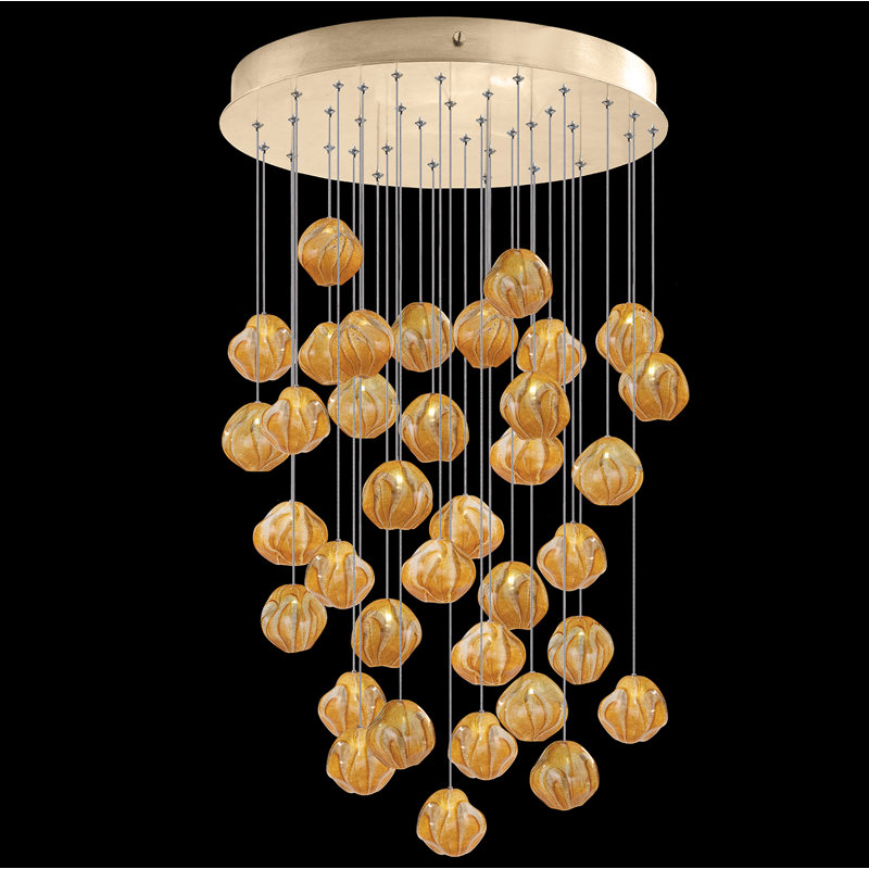 Vesta 36 - Light Dimmable Globe Chandelier, Gold
