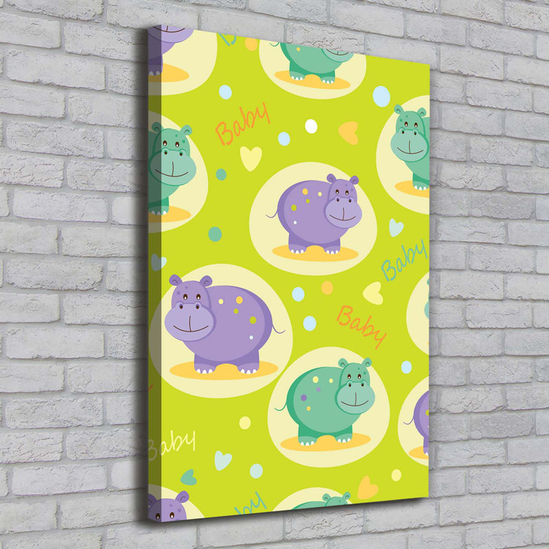 Hippos - Wrapped Canvas Print