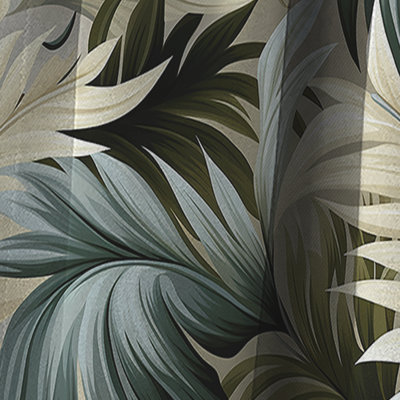 Motif tropical neutre - rideau floral - rideau occultant - 1 panneau