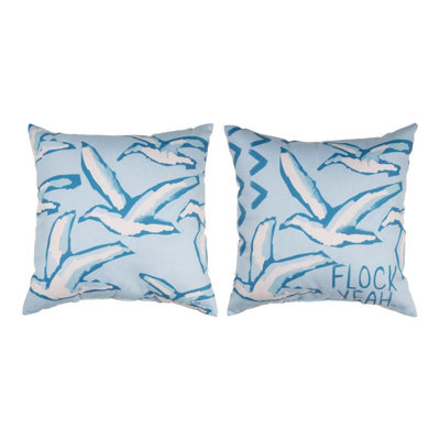 Ensemble de 2 coussins décoratifs carrés manuels en polyester multicolores 18 po x 18 po