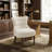 Chenille Upholstered Button Tufted Wingback Side Chair-351151113