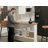 Meesam Crete Kitchen Island Pearl, White/Light Pine