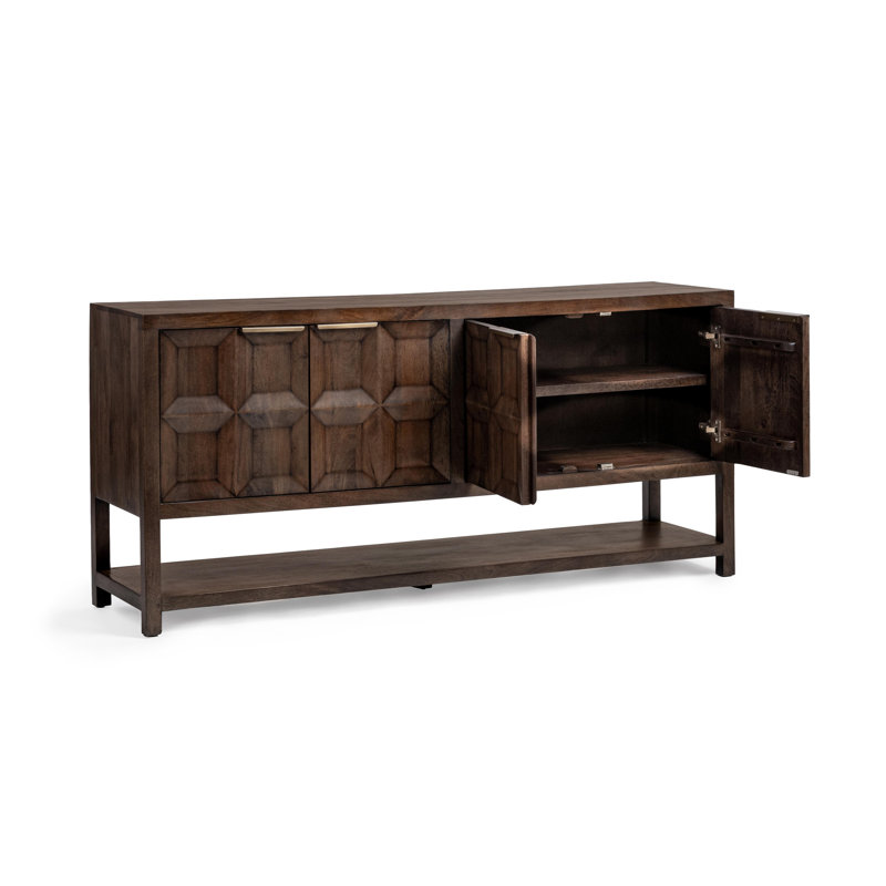 Costa Mango Wood Sideboard Cabinet, Tundra Brown