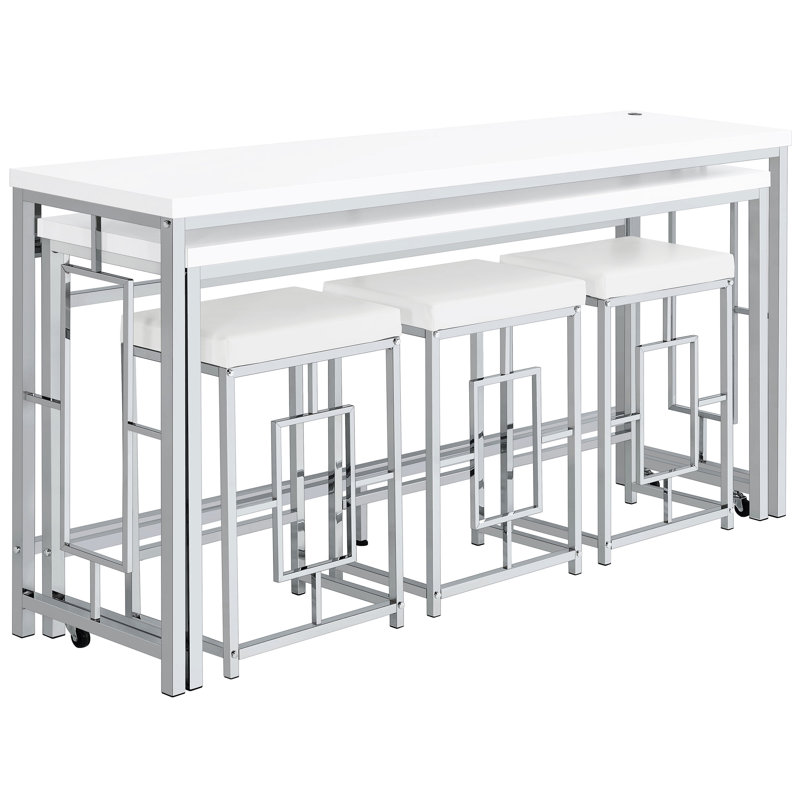 Timeless Elegance - Iacovelli 5-Piece Multipurpose Counter Height Table Set White