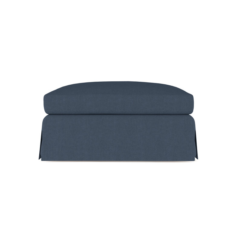 Ludlow Ottoman, Plush Velvet Oyster, Weathered