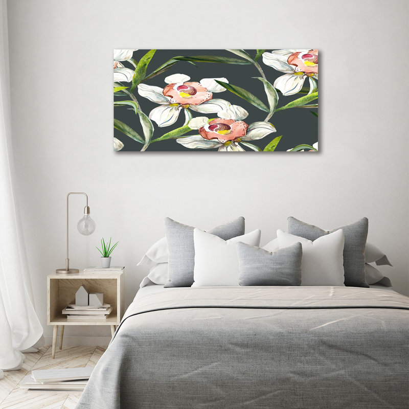 Floral Pattern - Print, Canvas, 70cm H x 140cm W x 2cm D