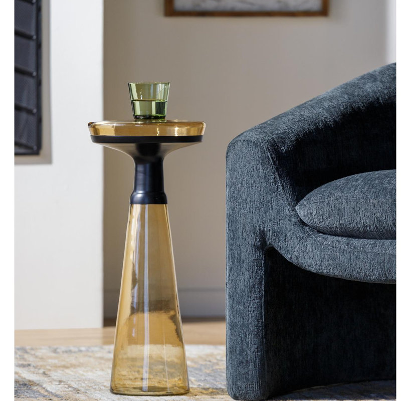 Table de bout moderne Florann, Brun / noir