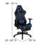 Fauteuil de jeu d'ordinateur ergonomique LeatherSoft avec dossier entièrement inclinable et repose-pieds coulissant-75840790