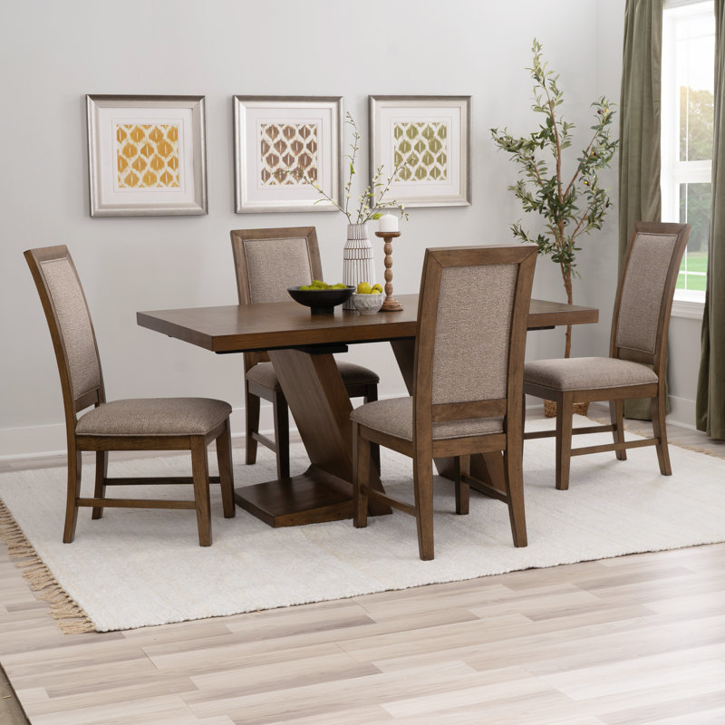 Pamphile 5-Piece Dining Set, 5 Pieces: Table, 4 Chairs