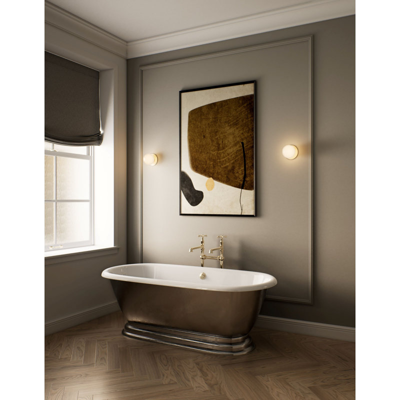 Mezzo 1 - Light Flush Mounted Sconce, Satin Brass, 5.1" H x 5.1" W x 5.1" D