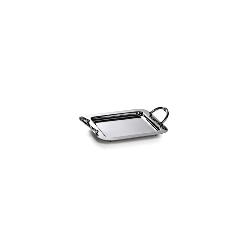 Plateau en acier / laiton Mercer41 Daimen, H 2 po x l 8 po x P 10 po, Argent