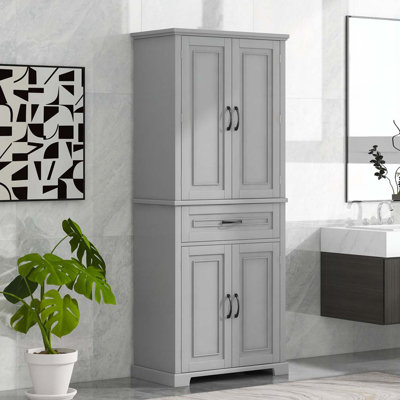 Armoire de rangement autoportante avec portes et tiroir, espace de rangement multiple, tablette réglable