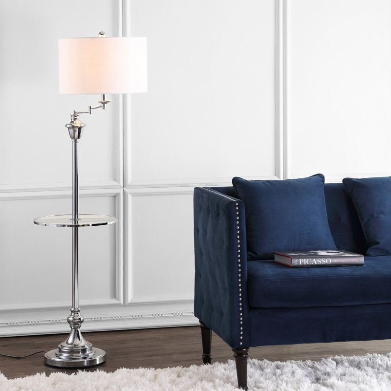 152.4cm Tray Table Floor Lamp, Chrome