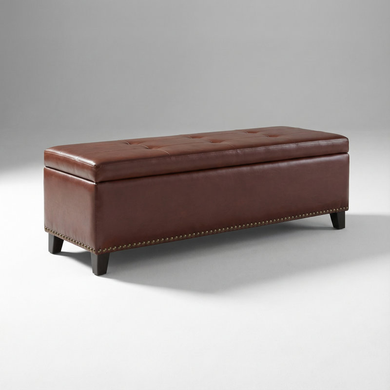 Grand banc de repose-pieds rembourré avec couvercle à charnière et repose-pieds multifonctionnel pour les meubles de salon et de chambre à coucher